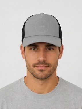 VUORI “A New Perspective” Gray and Black Mesh Trucker Hat O/S